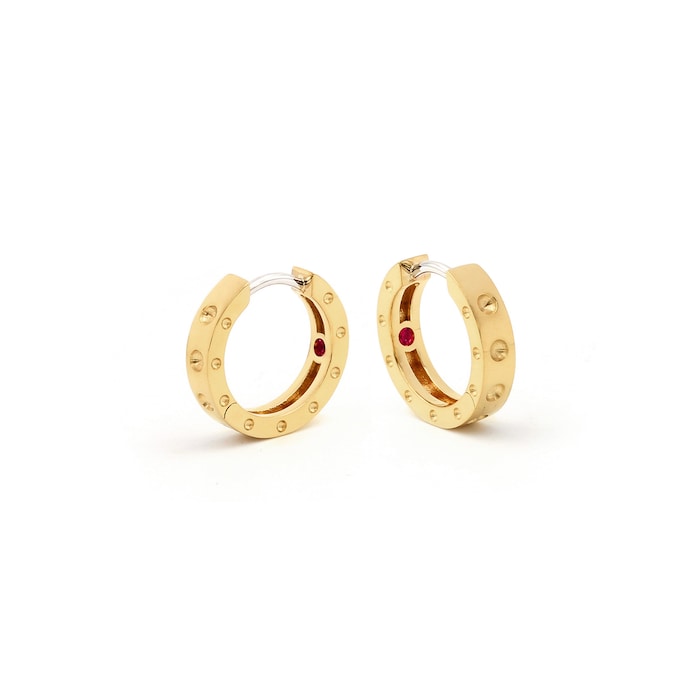 Roberto Coin Symphony 18ct Yellow Gold Hoop Earrings With Round Design