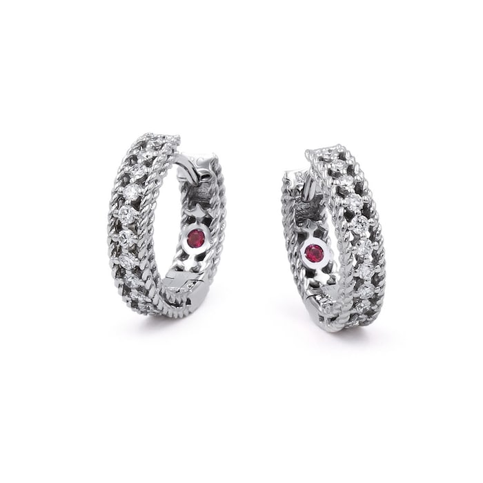 Roberto Coin Symphony 18ct White Gold 0.24ct Diamond Hoop Earrings