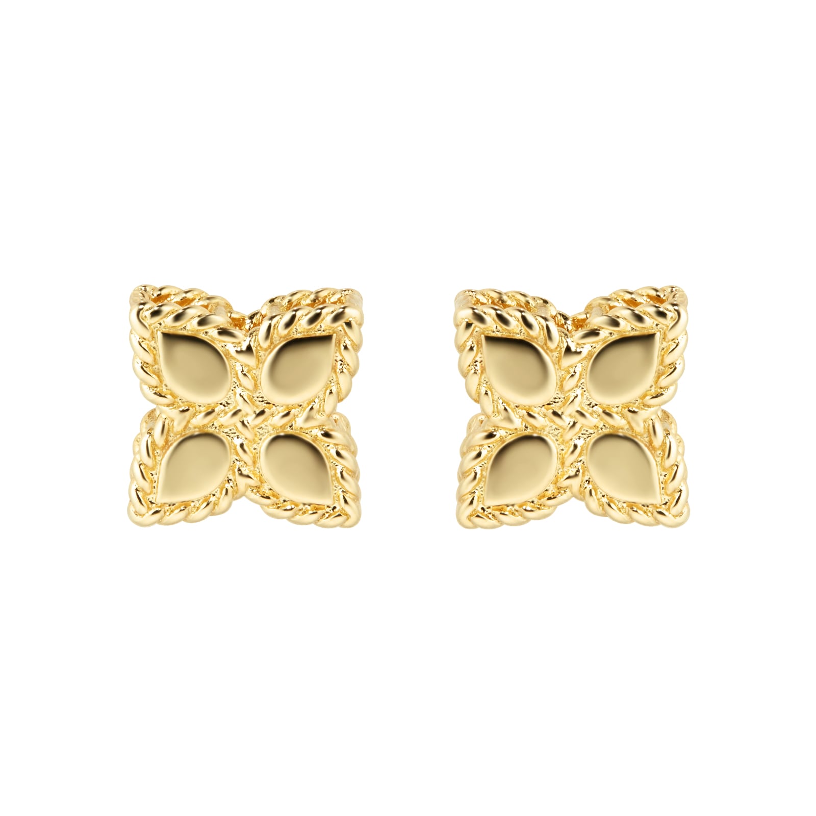 Roberto Coin Princess Flower 18ct Yellow Gold Stud Earrings