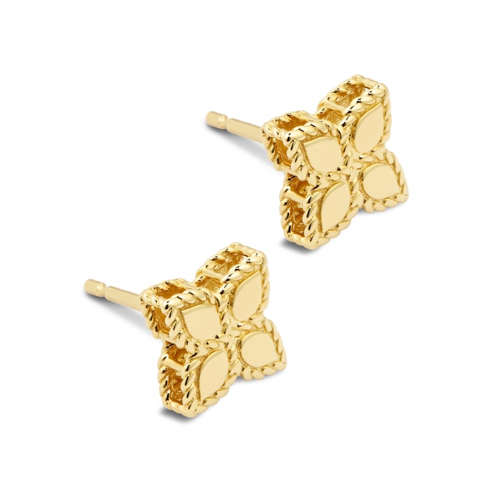 Roberto Coin Princess Flower 18ct Yellow Gold Stud Earrings