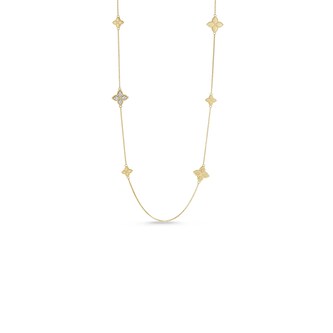 Roberto Coin Princess Flower 18ct Yellow Gold And 0.18ct Diamond 