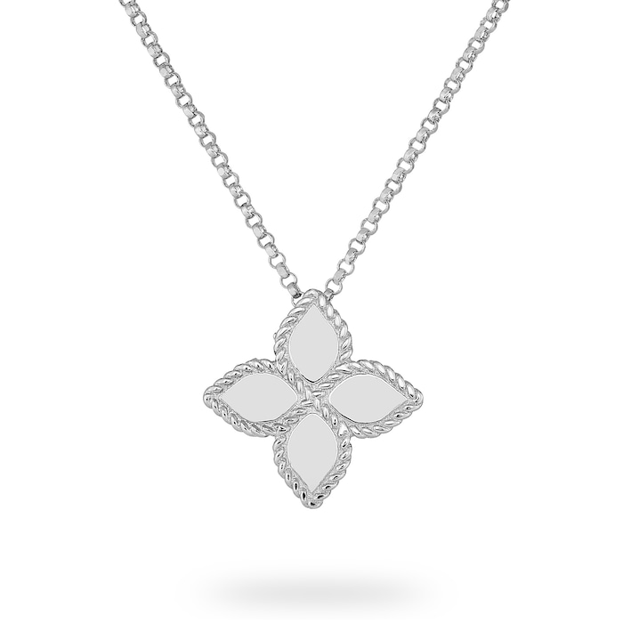 Roberto Coin Princess Flower 18ct White Gold Pendant