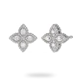Roberto Coin Princess Flower 18ct White Gold Diamond Stud Earrings