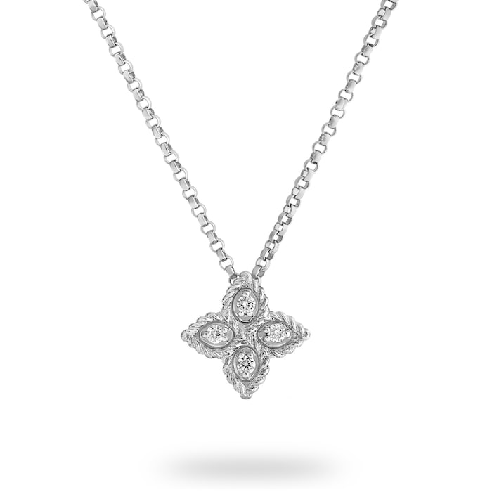 Roberto Coin Princess Flower 18ct White Gold Pendant