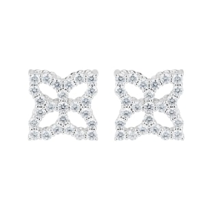 Roberto Coin Princess Flower White Gold 0.31ct Diamond Stud Earrings
