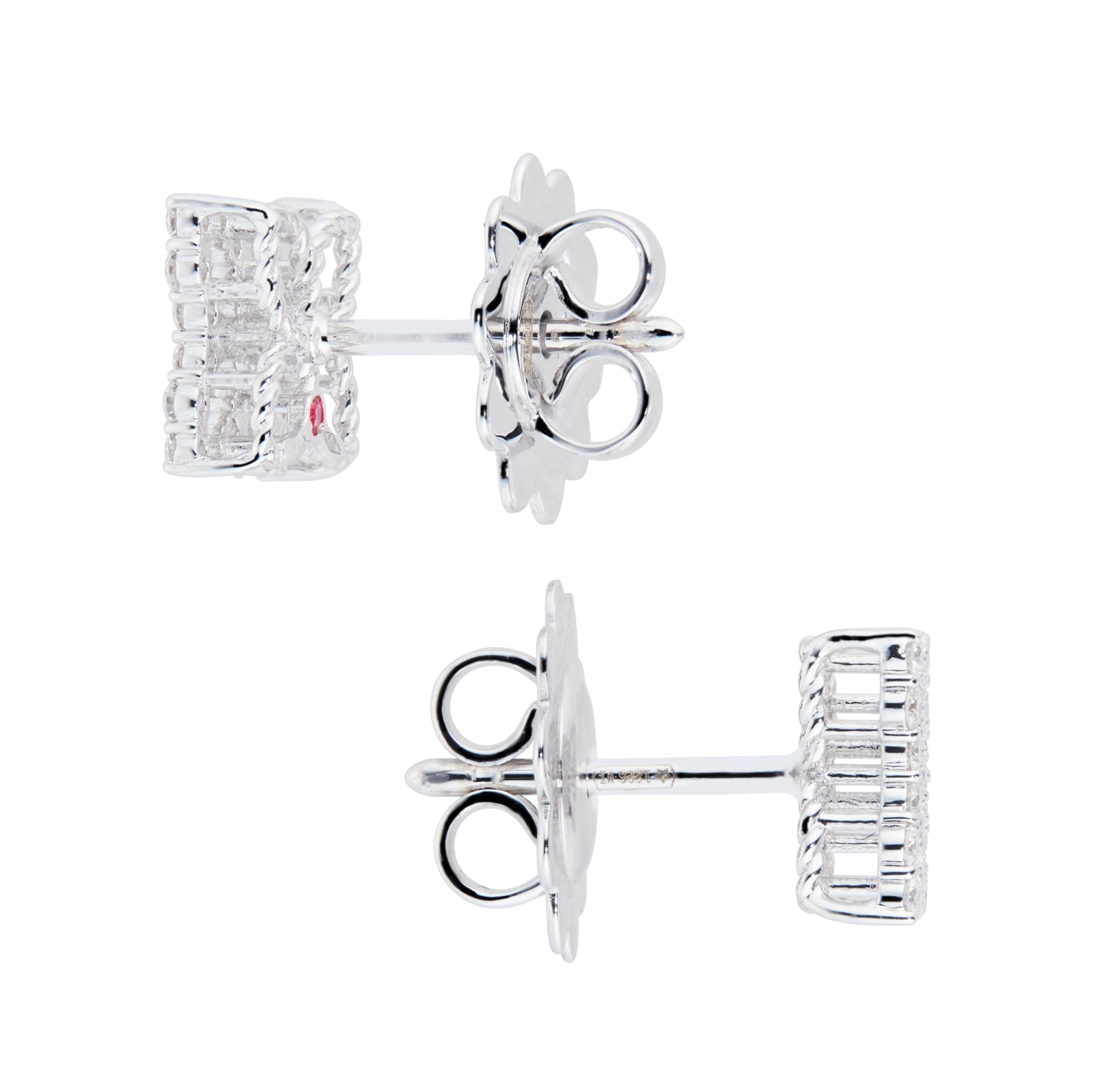 Princess Flower White Gold 0.31ct Diamond Stud Earrings