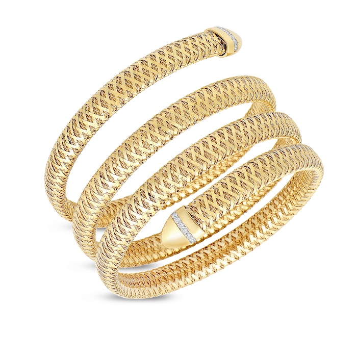 Roberto Coin 18k Yellow Gold Primavera Diamond Four Coil Bangle