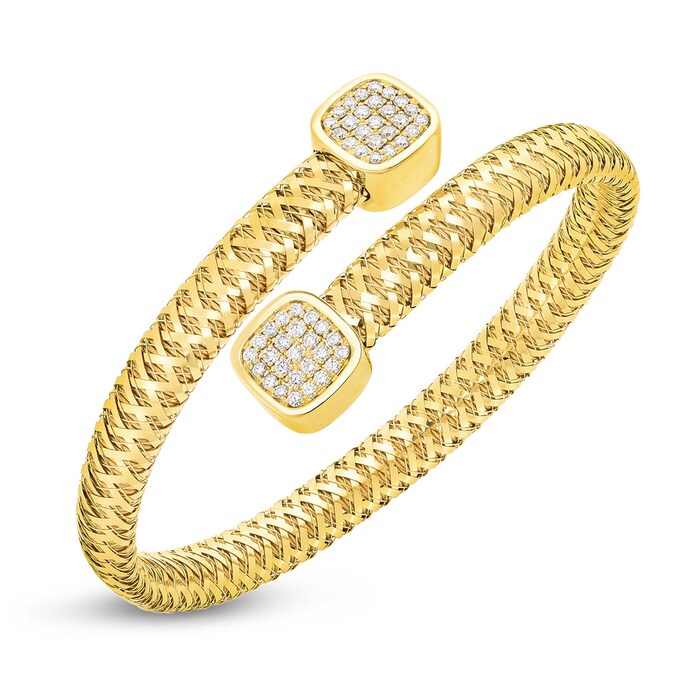 Roberto Coin 18k Yellow Gold Primavera Flexible Diamond Wrap Bangle