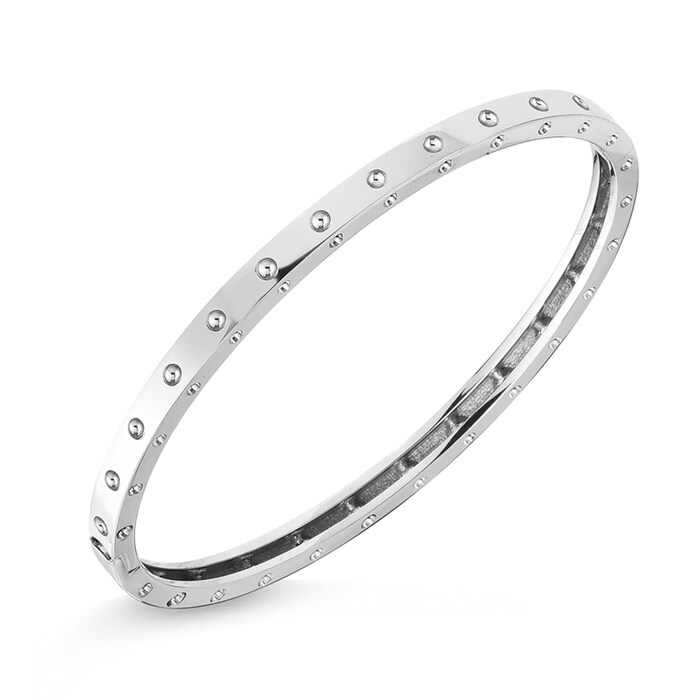 Roberto Coin 18k White Gold Symphony Pois Moi Oval Bangle