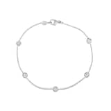 Roberto Coin 18K White Gold Diamond By The Inch 5 Station Bracelet