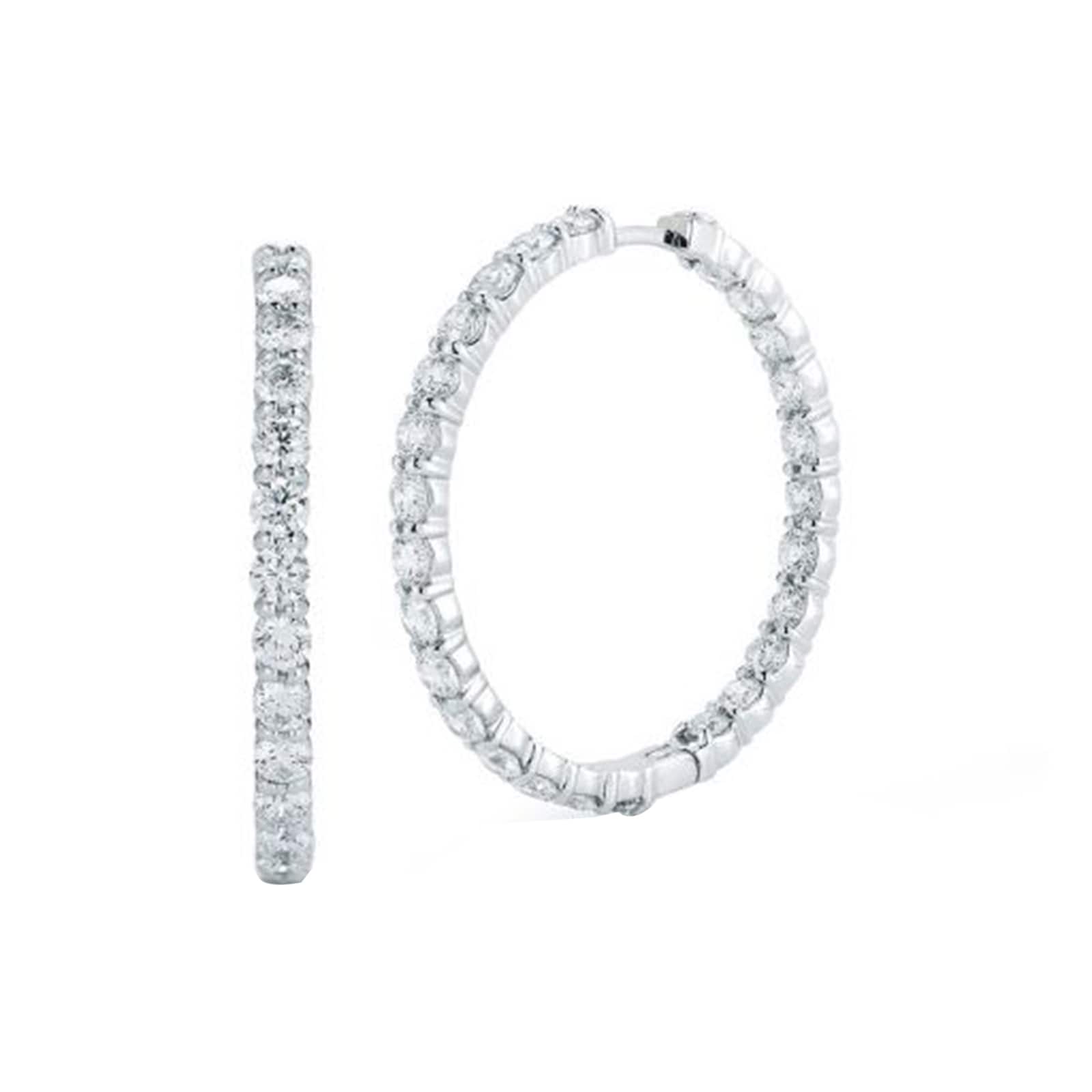 Roberto Coin 18K White Gold The Perfect Diamond Hoop® Earrings