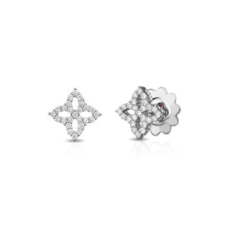 Roberto Coin 18k White Gold 0.32cttw Diamond Princess Flower Small Open Stud Earrings Roberto Coin 18k White Gold 0.32cttw Diamond Princess Flower Small Open Stud Earrings