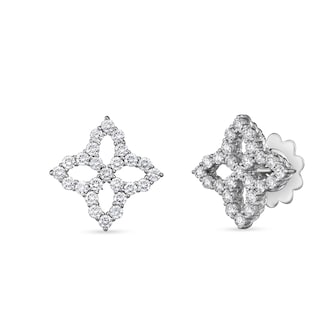 Roberto Coin 18k White Gold Princess Flower Medium Open Diamond Stud Earrings Roberto Coin 18k White Gold Princess Flower Medium Open Diamond Stud Earrings