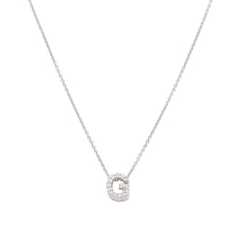 Roberto Coin 18k White Gold 0.06cttw Diamond Tiny Treasures Love Letter 'G' Necklace 18" Roberto Coin 18k White Gold 0.06cttw Diamond Tiny Treasures Love Letter 'G' Necklace 18"