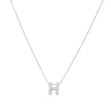 Roberto Coin 18k White Gold 0.06cttw Diamond Tiny Treasures Love Letter 'H' Necklace 18"