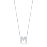 Roberto Coin 18K White Gold Tiny Treasures Love Letter M Diamond Necklace