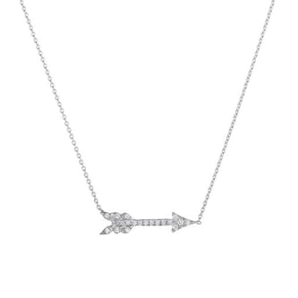 Roberto Coin 18k White Gold 0.09cttw Diamond Tiny Treasures Arrow Necklace 18"