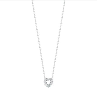 Roberto Coin 18k White Gold 0.11cttw Diamond Tiny Treasures Heart Necklace 18"