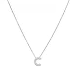 Roberto Coin 18k White Gold 0.05cttw Diamond Tiny Treasures Love Letter 'C' Necklace 18"