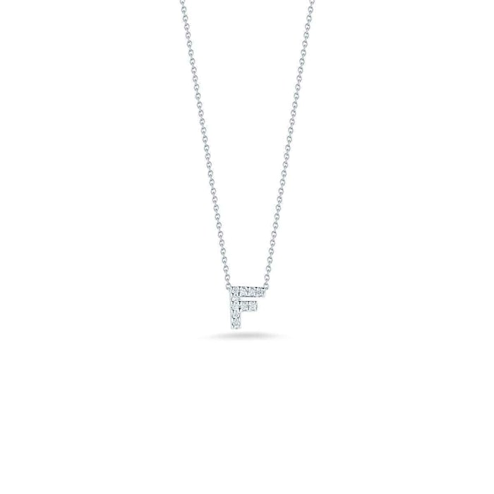 Roberto Coin 18K White Gold 0.06cttw Diamond Tiny Treasures Love Letter F Necklace