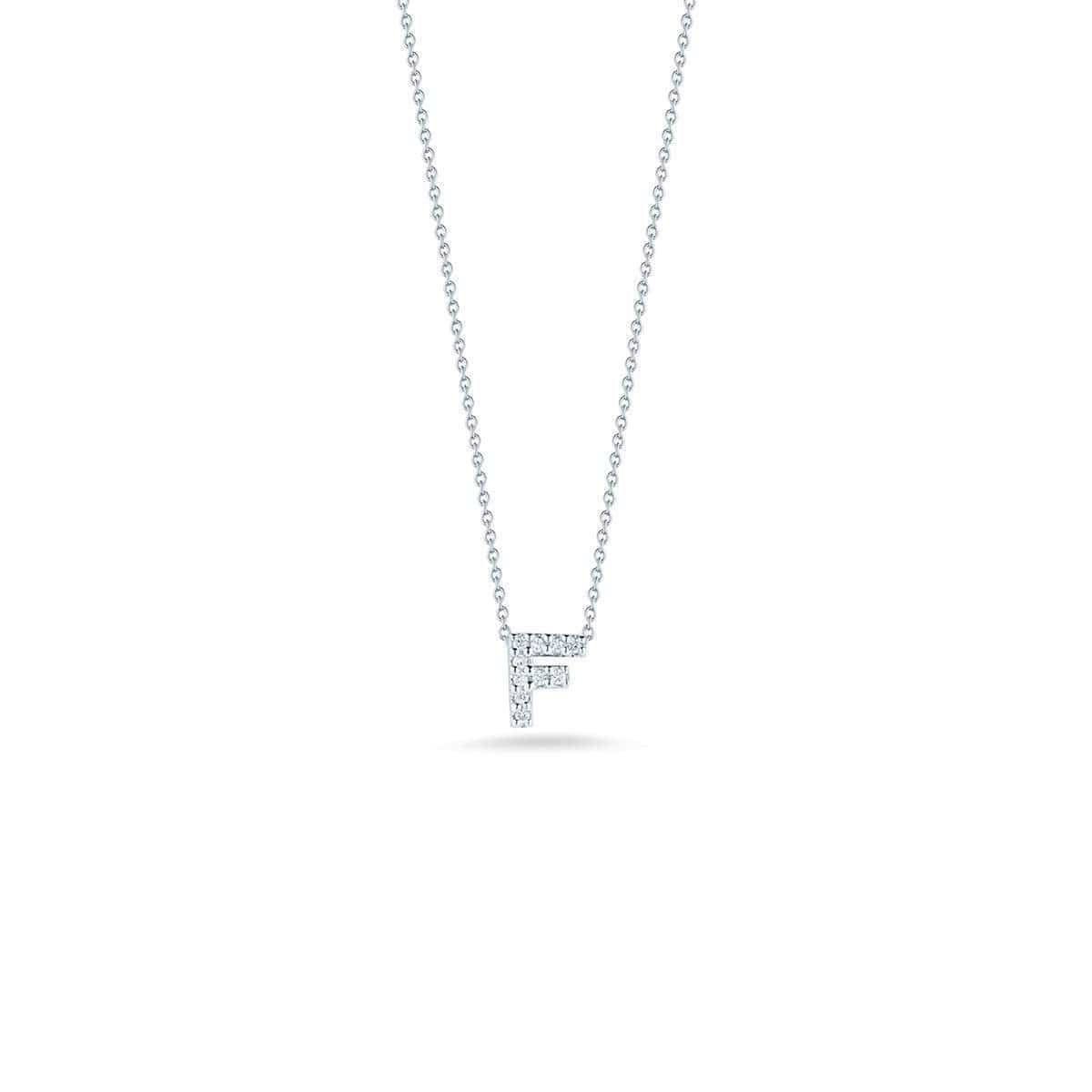 Roberto Coin 18K White Gold 0.06cttw Diamond Tiny Treasures Love Letter F Necklace