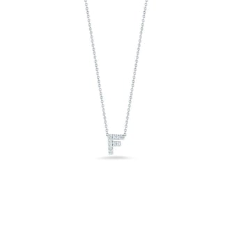 Roberto Coin 18K White Gold 0.06cttw Diamond Tiny Treasures Love Letter F Necklace