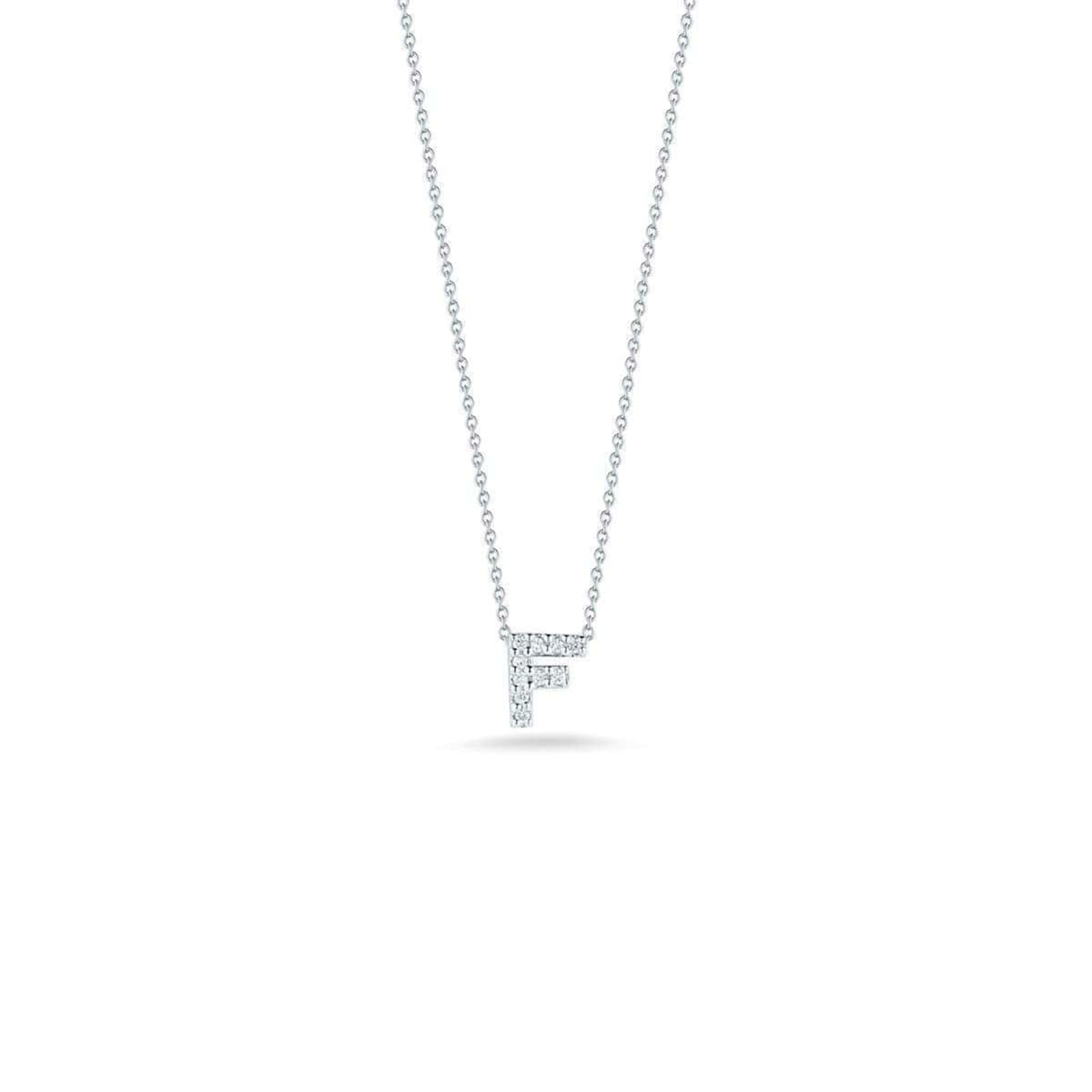 Roberto Coin 18K White Gold 0.06cttw Diamond Tiny Treasures Love Letter F Necklace