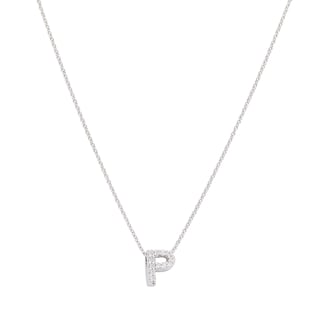 Roberto Coin 18k White Gold 0.05cttw Diamond Tiny Treasures Love Letter 'P' Necklace 18"