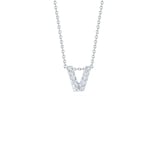 Roberto Coin 18K White Gold Tiny Treasures Diamond Love Letter V Necklace