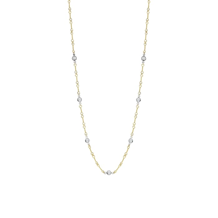 Roberto Coin 18K Yellow Gold Diamonds By The Inch Seven Station Dog Bone Necklace