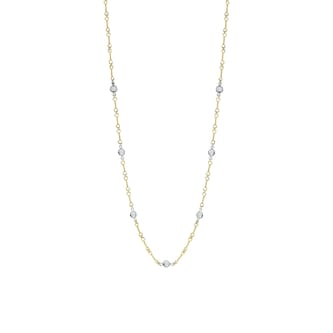 Roberto Coin 18K Yellow Gold Diamonds By The Inch Seven Station Dog Bone Necklace