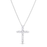 Roberto Coin 18K White Gold Tiny Treasures Diamond Cross Necklace