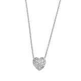 Roberto Coin 18k White Gold 0.15cttw Diamond Tiny Treasures Puffed Heart Necklace 18"