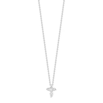 Roberto Coin 18k White Gold 0.11cttw Diamond Tiny Treasures Baby Cross Necklace 18"