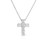 Roberto Coin 18K White Gold Tiny Treasures Diamond Square Cross Necklace