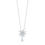 Roberto Coin 18k White Gold 0.17cttw Diamond Tiny Treasures Palm Tree Necklace 18"