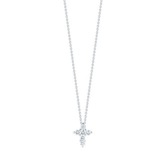 Roberto Coin 18k White Gold 0.20cttw Diamond Tiny Treasures Small Cross Necklace 18"