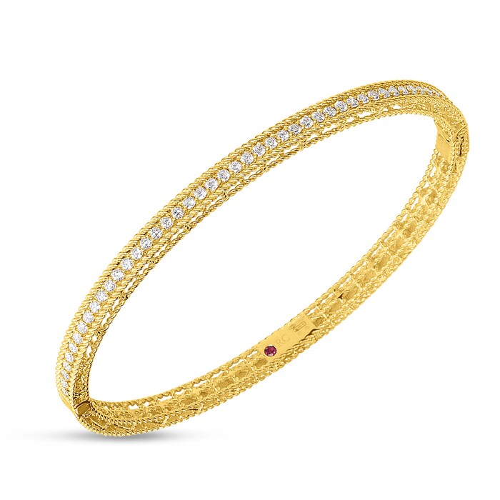 Roberto Coin 18k Yellow Gold Symphony Princess Diamond Bangle