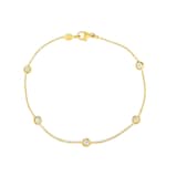 Roberto Coin 18K Yellow Gold Diamond By The Inch 5 Station Bracelet