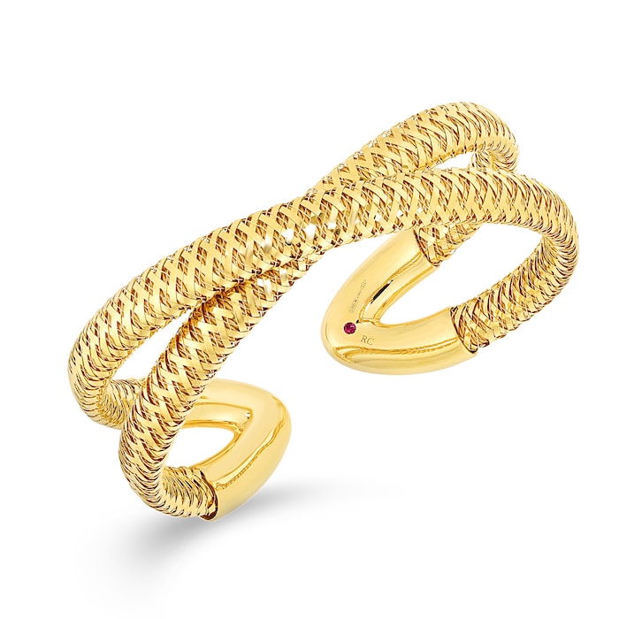 Roberto Coin 18k Yellow Gold Primavera Crossover Cuff Bracelet