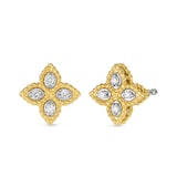 Roberto Coin 18k Yellow Gold Princess Flower Diamond Stud Earrings