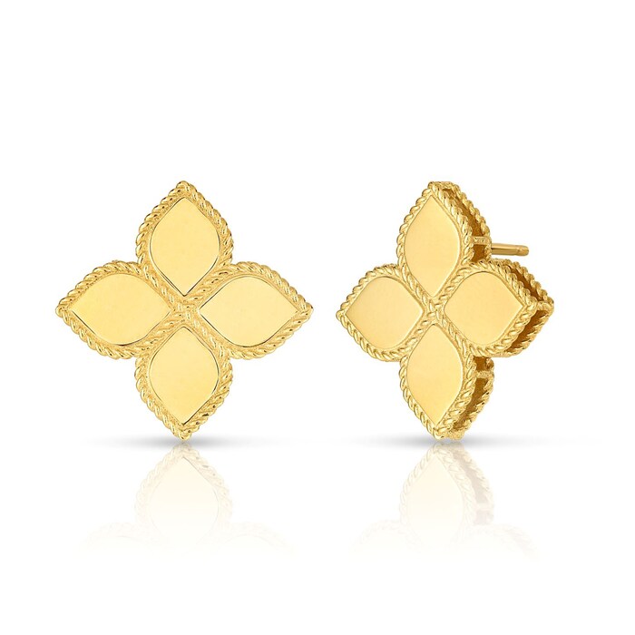 Roberto Coin 18k Yellow Gold Princess Flower Earrings 7771378AYER0 | Mayors