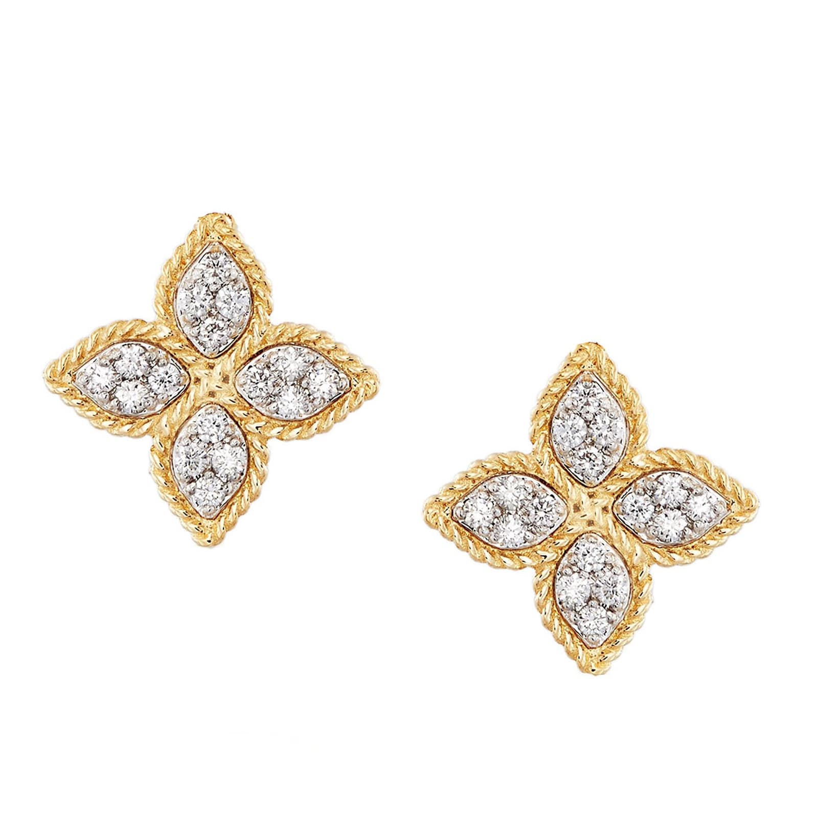 Roberto Coin Princess Flower Diamond Stud Earrings 7771383AJERX | Mayors