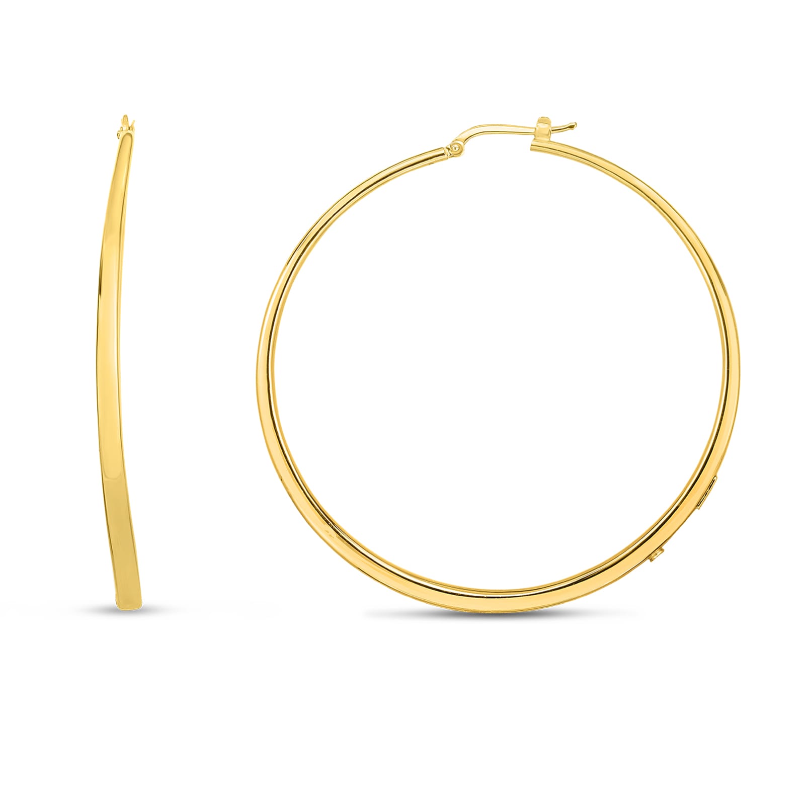 Gold-tone 60MM Molten Clip-on Hoop Earrings | Claire's US