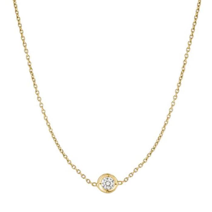 Roberto Coin 18k Yellow Gold 0.10cttw Diamond Diamonds By The Inch Single Station Necklace 18"