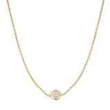 Roberto Coin 18k Yellow Gold 0.10cttw Diamond Diamonds By The Inch Single Station Necklace 18"