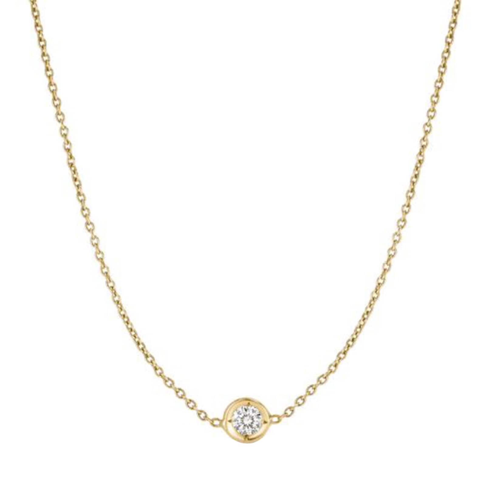 Roberto Coin 18k Yellow Gold 0.10cttw Diamond Diamonds By The Inch Single Station Necklace 18"