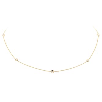 Roberto Coin 18K Yellow Gold Diamond By The Inch 7 Station Necklace
