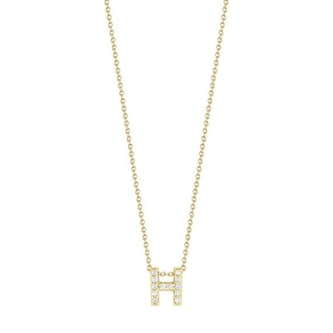 Roberto Coin 18K White Gold Tiny Treasures Diamond Love Letter H Necklace