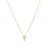 Roberto Coin 18k Yellow Gold 0.11cttw Diamond Tiny Treasures Baby Cross Necklace 18"